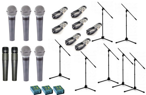Mikrofonset aus vier Mikrofonen samt Zubehör